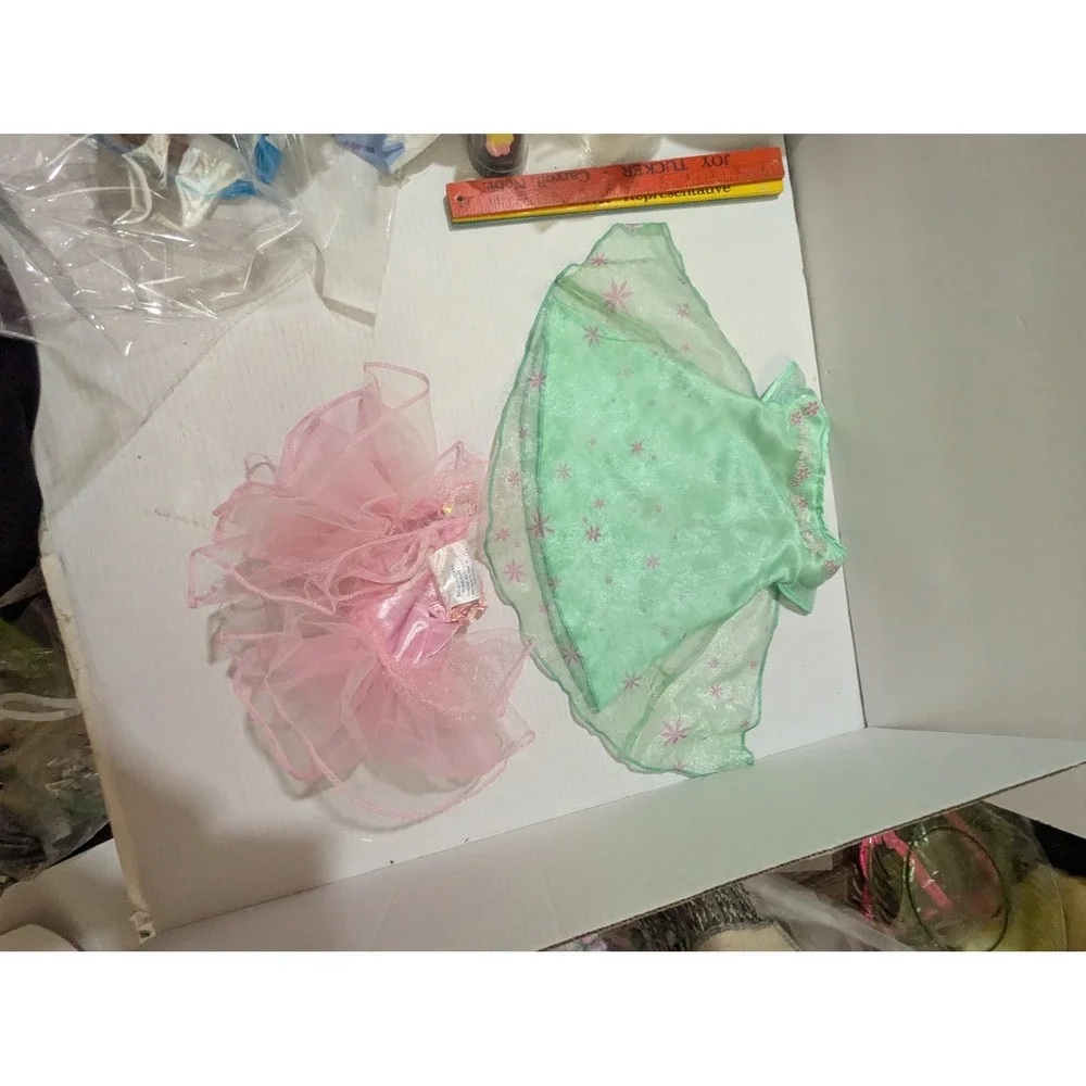 Build-A-Bear Workshop Stuffed Animal Clothes Pink Tutu Green Floral Dress Lot